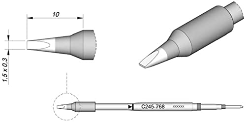JBC Lötspitze Serie C245 Meißelform, C245768/1,5 x 0,3 mm, gerade C245768 (Lötkartusche 2045 2245 Loetkartusche Loetspitze Lötpatrone Loetpatrone Meißelspitze C245 bleifrei) JBC Lötspitze Serie C245 Meißelform, C245768/1,5 x 0,3 mm, gerade C245768 (Lötkartusche 2045 2245 Loetkartusche Loetspitze Lötpatrone Loetpatrone Meißelspitze C245 bleifrei) von JBC