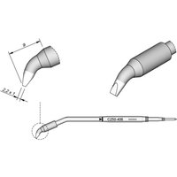 Lötspitze Serie C250, Meißelform, C250406/2,2 x 1 mm, gebogen - JBC von JBC