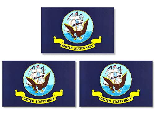 JBCD 3 Stück US Navy Pride Flag Magnet Aufkleber Navy Magnet Aufkleber Heavy Duty Army Military Flag Decal Magnetic Sticker for Cars Vehicles Trucks, 3x5 Inches von JBCD