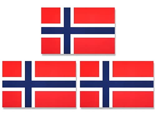 JBCD Magnet-Aufkleber mit Norwegen-Flagge, für Auto, SUV, LKW, 3 Stück, 7,6 x 12,7 cm von JBCD