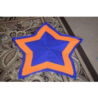 Astros Inspiriert Stern Geformt Babydecke Orange Und Blau von JBCraftsTX