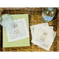 Golden Doodle Cocktail Servietten | 4Er Set | Bestickte Cocktail-Servietten Hochzeitsgeschenk Gastgeschenk Einweihungsgeschenk von JBDesignsEmbroidery
