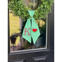 Wassermelonen-Kranz Schärpe | Sommerkranz Gingham Kranz Hallo Sommer von JBDesignsEmbroidery