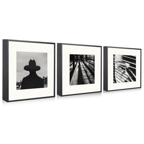JBER 3 Stück Leinwand Kunst Set, böhmische dekorative Drucke, schöne grüne Bilder, moderne Wanddekoration, Wohnzimmer und Schlafzimmer Dekoration, gerahmt 30 x 40 cm (Black Back, 30×30CM) von JBER