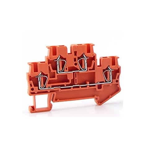 10 Stück STTB-2.5 Din Rail Terminal Block Elektrische Verdrahtungsanschlüsse Doppelschicht-Federverbindungsdrahtleiter-Terminal(ORANGE) von JBGBAL