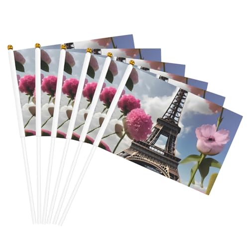 Blume Paris Eiffeltürme Druck Handflaggen Vielseitige Flaggen Party Parade Feier Urlaub Hochzeit Home Decor von JBJGKHLP