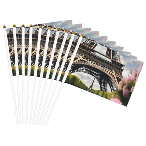 Blume Paris Eiffelturm Druck Handflaggen Vielseitige Flaggen Party Parade Feier Urlaub Hochzeit Home Decor von JBJGKHLP