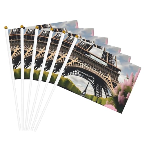 Blume Paris Eiffelturm Druck Handflaggen Vielseitige Flaggen Party Parade Feier Urlaub Hochzeit Home Decor von JBJGKHLP