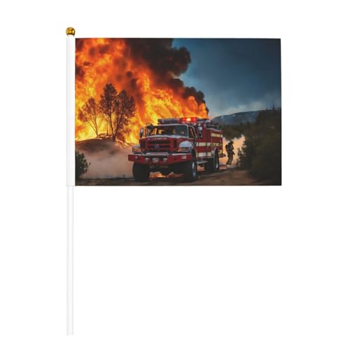 Feuerwehrmann Feuerwehrmann Flamme Druck Handflaggen Vielseitige Flaggen Party Parade Feier Urlaub Hochzeit Home Decor von JBJGKHLP