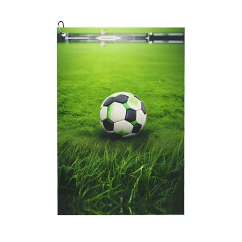 JBJGKHLP Grünes Gras, Fußball-Druck, atmungsaktiv, Golf-Handtuch, leicht, tragbar, Handtücher, Strand, Reisen, Outdoor-Aktivitäten von JBJGKHLP