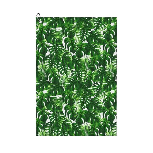 JBJGKHLP Monstera Deliciosa Golf-Handtuch, Bananen-Palmendruck, atmungsaktiv, leicht, tragbar, Handtücher, Strand, Reisen, Outdoor-Aktivitäten von JBJGKHLP