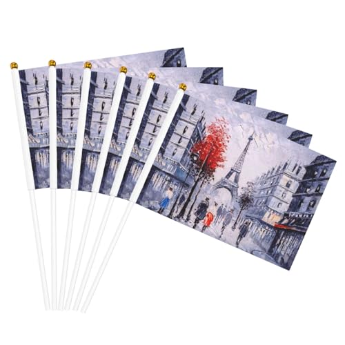 Paris City Tree Eiffelturm Kunstdruck Handflaggen Vielseitige Flaggen Party Parade Feier Urlaub Hochzeit Home Decor von JBJGKHLP