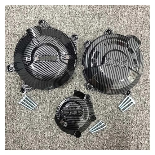JBJXFAMAY Motorstatorabdeckung Motorradzubehör Motorabdeckungs-Schutzkit Für CB500X CB500F CBR500R 2019 2020 2021 2022 2023 2024 CBR 500 R Motorkurbelgehäuseabdeckung(Kohlefaserfarbe) von JBJXFAMAY