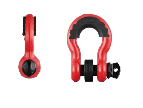 JBJXFAMAY Ösenhakenabdeckung 3/4" D-Ring Schäkel U-Haken Schlaufenschäkel Mit 7/8" Schraubstift Isolatoren Unterlegscheiben Für Jeep Geländewagen(ROT) von JBJXFAMAY