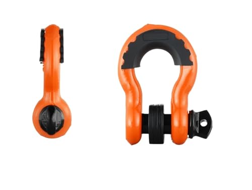 JBJXFAMAY Ösenhakenabdeckung 3/4" D-Ring Schäkel U-Hakenschlaufe Schäkel Mit 7/8" Schraubstift Isolatoren Unterlegscheiben Für Jeep Geländewagen(Orange) von JBJXFAMAY