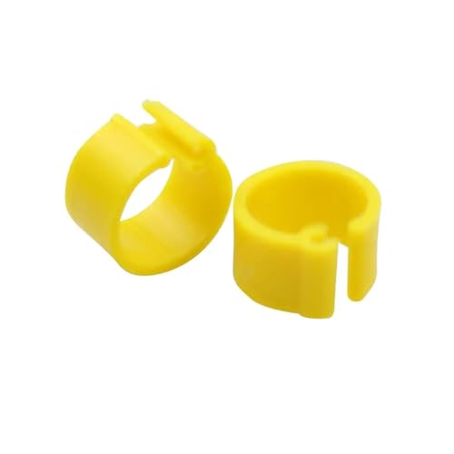 100 Pcs Kunststoff Fuß Ring Taube 8mm Vogel Mark Zucht Geflügel Fütterung TAUBE FUß RING Für Hähnchen, Enten, Hähnchen(Yellow) von JBJYGSG