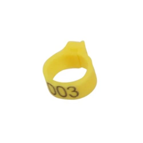 100 Pcs Vogel Fuß Ring Innen Durchmesser 8mm Taube Bein Geflügel Taube Papagei Clip Ringe Band Liefert Für Hähnchen, Enten, Hähnchen(Yellow) von JBJYGSG