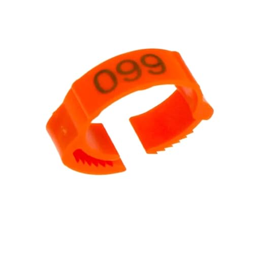 100 Stück verstellbare Snap-on Hühnerfußringe Laserdruck Digital Label Ententaubenbein Farm Identifikation Für Hähnchen, Enten, Hähnchen(WHITE,25pcs) von JBJYGSG