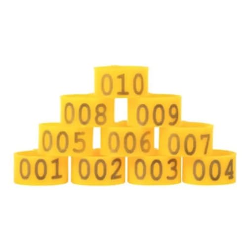 100 Stücke Mit 001-100 Nummeriert Einstellbare Huhn Fuß Ring Marker Tag Kunststoff Identifikation Clip Für Hähnchen, Enten, Hähnchen(Yellow) von JBJYGSG