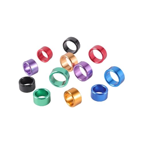 20Pcs Innendurchmesser 8/10mm Hoch 6mm Aluminium Fußring Taubentraining Flugwettbewerb Vogelbedarf Für Hähnchen, Enten, Hähnchen(Mix colors,10 x 6mm(ID x H)) von JBJYGSG