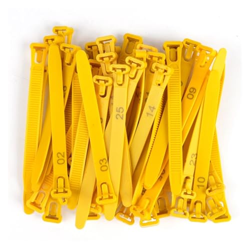 30/50Pcs 8~28Mm Einstellbare Huhn Fuß Ring Mit Anzahl Gans Ente Wiederverwendbare Anti-Shedding Geflügel Tragen Für Hähnchen, Enten, Hähnchen(Yellow,30pcs) von JBJYGSG