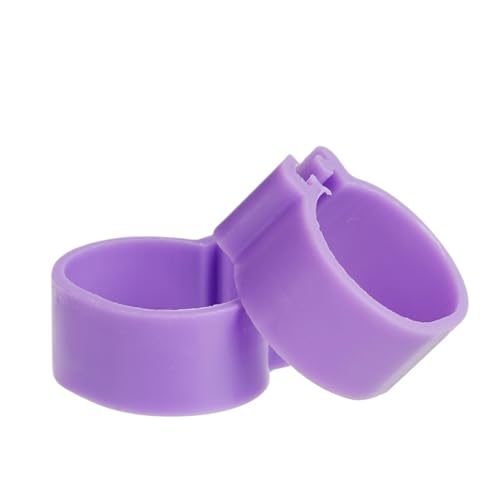 50 STÜCKE 1,6/2 CM Durchmesser Hühnerfußring Einstellbare Größe Geflügelbein Label Schnalle Kunststoff Küken Ente Gans Geflügel Versorgung Für Hähnchen, Enten, Hähnchen(Purple,1.6CM Diam) von JBJYGSG