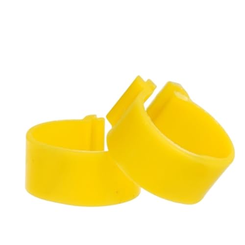 50 STÜCKE 1,6/2 CM Durchmesser Hühnerfußring Einstellbare Größe Geflügelbein Label Schnalle Kunststoff Küken Ente Gans Geflügel Versorgung Für Hähnchen, Enten, Hähnchen(Yellow,1.6CM Diam) von JBJYGSG