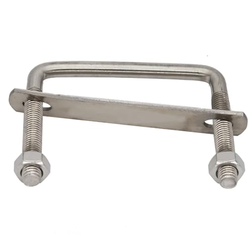 Gewinde Außendurchmesser 50 mm, 70 mm, 80 mm, 90 mm, 120 mm, Länge, 304 Edelstahlrohr, Rohrschelle, Clip, Rahmenplatte, quadratisch, rechtwinklig, U-Bolzen Für Abschleppen Von Autos Schiffen(1Piece M6 von JBJYGSG