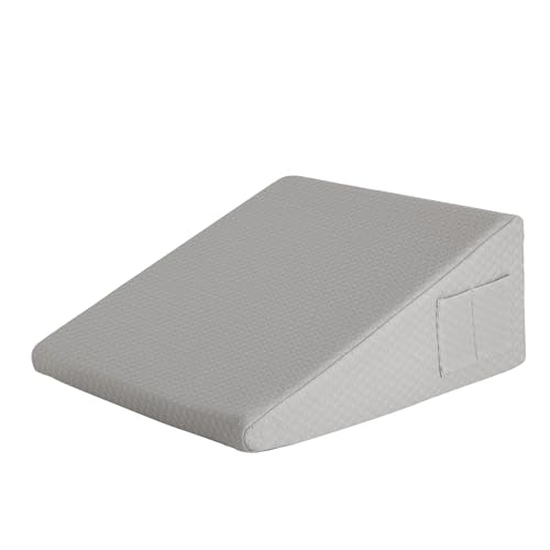 JBJYGSG 1 Stück Memory-Schaum-Keilkissen – verbesserte Schlafunterstützung for die Genesung nach Operationen, ideale Beinhochlagerung und Linderung von saurem Reflux(Grey,24inx24inx10in) von JBJYGSG