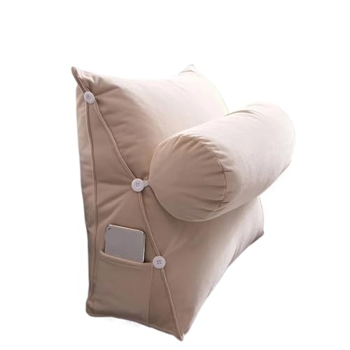 JBJYGSG Memory Foam-Kissen, Bettkeilkissen mit verstellbarem Nackenkissen, Überwurfkissen, Rückenlehne, Rückenstützkissen for Sofa, Bett, Schlafen, Lesen, Gaming(Beige,45x45x20cm) von JBJYGSG