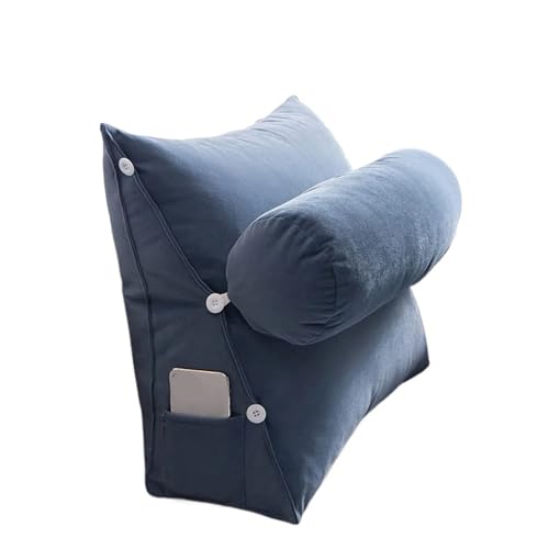 JBJYGSG Memory Foam-Kissen, Bettkeilkissen mit verstellbarem Nackenkissen, Überwurfkissen, Rückenlehne, Rückenstützkissen for Sofa, Bett, Schlafen, Lesen, Gaming(Deep Bule,45x45x20cm) von JBJYGSG