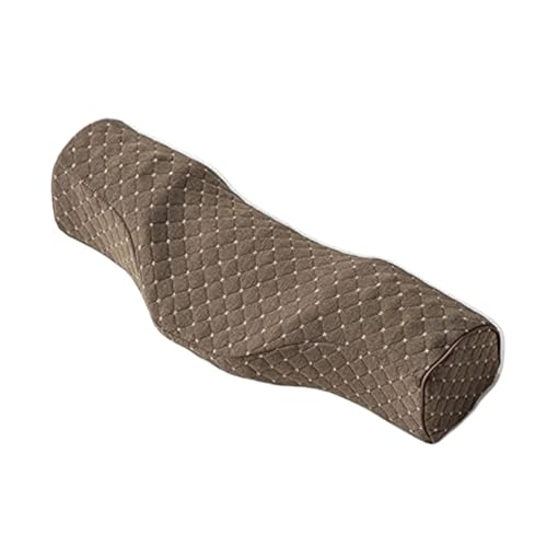 JBJYGSG Memory-Schaum-Kissen, Nackenkissen, Zervikalkissen, zylindrischer Memory-Schaum, steifer Nacken, Schmerzlinderung, Schlaf- und Reisekissen for Rückenschläfer(Brown) von JBJYGSG