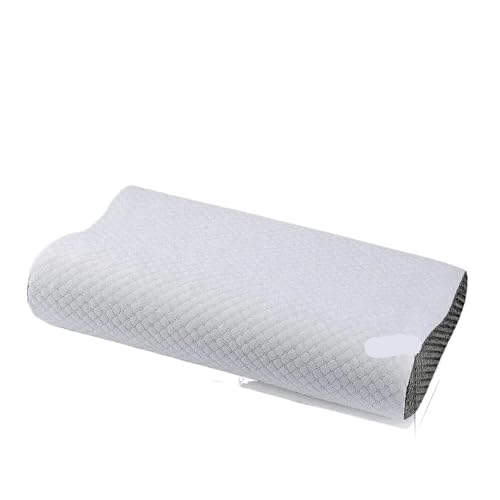 Memory-Schaum-Kissen Zur Linderung Von Nacken- Und Schulterschmerzen, Memory-Schaumstoff-Kissen, Langsamer Rückprall, Atmungsaktives Tiefschlaf-Nackenkissen, Weiches, Kühles Nackenkissen(White gray) von JBJYGSG