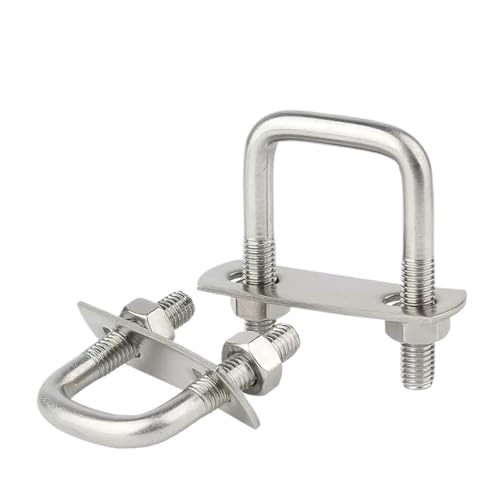 U-Bolzen mit quadratischer Klemme aus Edelstahl 304, rechtwinklige U-Schraube, U-Klemmmuttern, Plattenleitbleche, U-Bolzen-Set Für Abschleppen Von Autos Schiffen(M6x40x60 2sets) von JBJYGSG