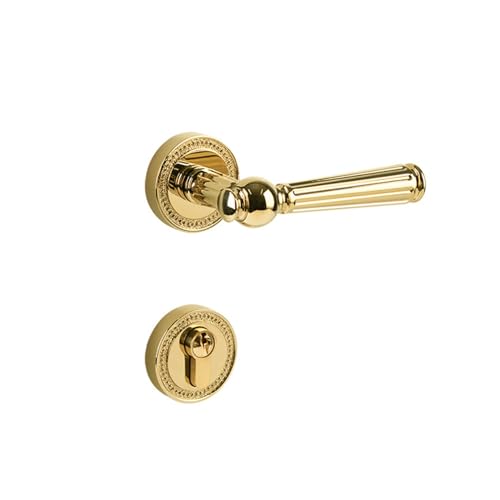 Amerikanisches leichtes Luxus-Messing-Silber-Türschloss for den Innenbereich mit geteiltem Holztürgriff(Pvdbrightgoldmagnetic) von JBKJGWYA