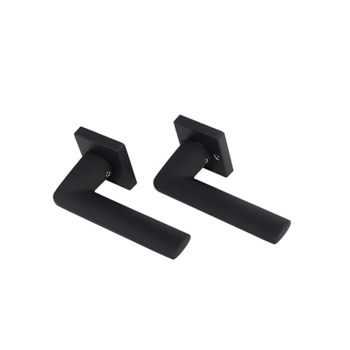 Feder Aluminiumlegierung Split Lock Silent Türgriff Schlafzimmer einteilig Badezimmer schwarz Küche Holztürgriff(06-613Large50ReverseInsertion) von JBKJGWYA