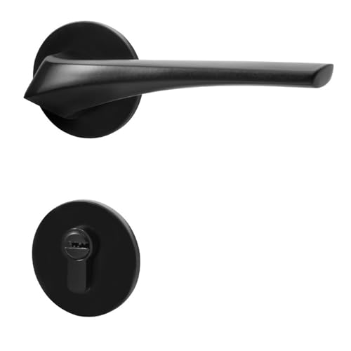 Innen Concierge Türschloss Schlafzimmer schwarz Türgriff Büro leise zweiteilige Schloss Typ Magnetschloss(SectionC[standardtype]35-50mmkey) von JBKJGWYA