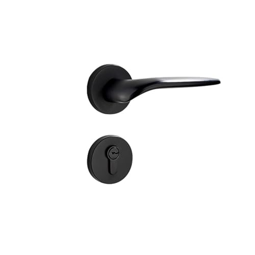 Innentürschloss Schlafzimmer magnetisches leises Zinklegierungstürschloss Badezimmer Holztürgriff mechanisches Schloss(Cstyleelegantblack) von JBKJGWYA