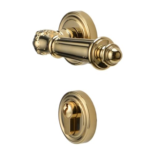 Innentürschloss aus Messing im französischen Stil. Magnetischer, geräuschloser Holztürgriff aus Messing. Retro-Schloss aus Massivholz.(Bronzebrushedmagnetic) von JBKJGWYA
