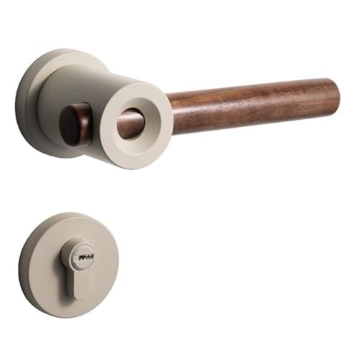 JBKJGWYA Nussbaum Schlafzimmer Türschloss Innen chinesischen Stil magnetische leise Türschloss Typ geteilten Holztürgriff([basicmodel] gray[silentdoorlock]) von JBKJGWYA