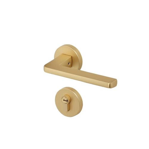 JBKJGWYA Schlafzimmer Massivholz Türschloss einfache Innen leise schwarzen Türgriff Zinklegierung magnetische Split Lock(D31-S954brushed-Silent) von JBKJGWYA
