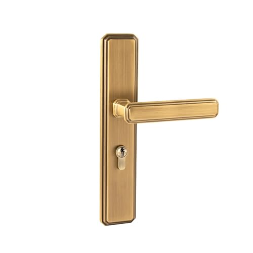 Messing Chinesisches Retro-Magnetschloss aus Holz, leises Innenlicht, Luxus-Türschloss, gebürstete Bronze, Schlafzimmertürgriff(Sub-Blackextension) von JBKJGWYA