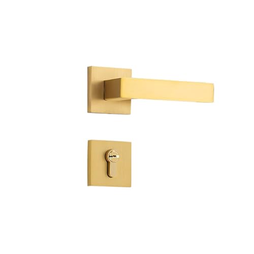Messing Schlafzimmer Licht Luxus Kupfer Split Griff Schloss magnetische leise Massivholz Türschloss von JBKJGWYA