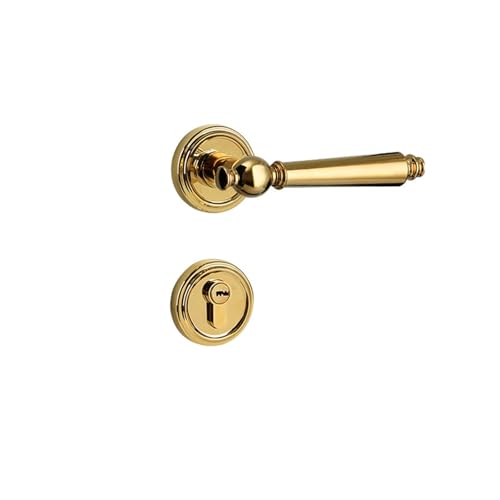 Messing-Türschloss Schlafzimmer Zimmer Innen Holztürschloss magnetischer leiser Türgriff Französisches geteiltes Schloss(Coffeeancientstylebrassdoorlock) von JBKJGWYA