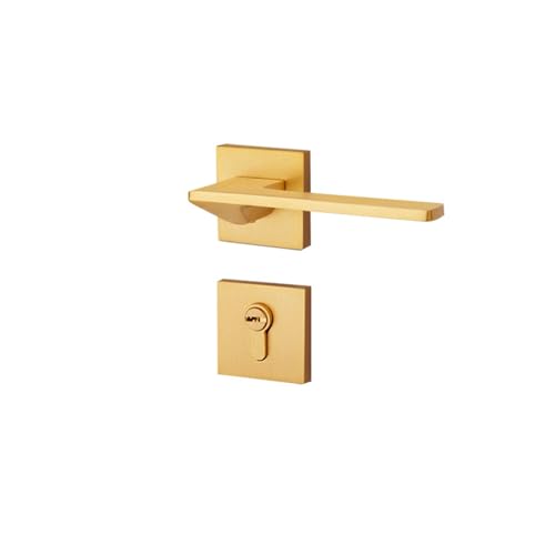 Messing-Türschloss for Innenholztüren, leichtes Luxus-Messing, massiver einfacher Griff, Kupferfarbe, Schlafzimmer, Badezimmer(Coffeeancient918-A) von JBKJGWYA