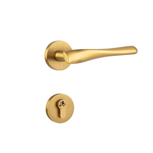 Messing geteiltes Türschloss Messing Schlafzimmer Holztürschloss magnetisches leises Innentürschloss Türgriff(Coffeebronzemagneticattraction) von JBKJGWYA