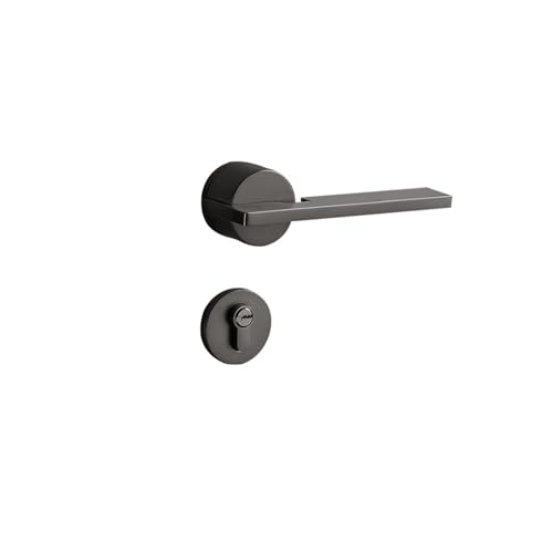 Schlafzimmer Split Lock Zimmer leise schwarz mechanische Büro Türschloss Griff Türgriff Innen Holztürschloss(SteelGrayupgrade7255magneticsuction) von JBKJGWYA