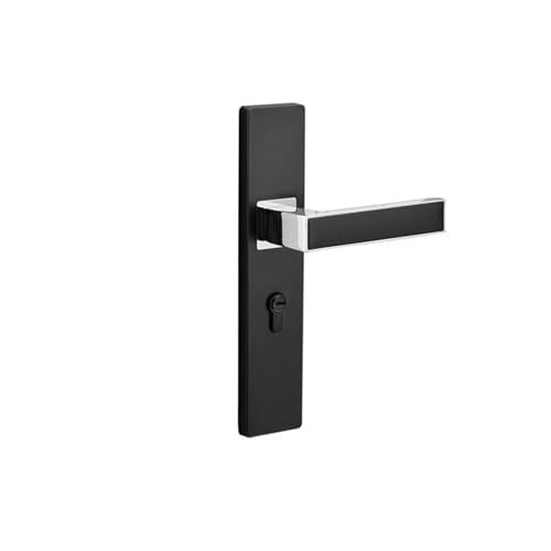 Schwarz einfache Innentür magnetische leise Holztürschloss Hardware Schlafzimmer Zinklegierung mechanische Griffsperre(Eblackchrome) von JBKJGWYA