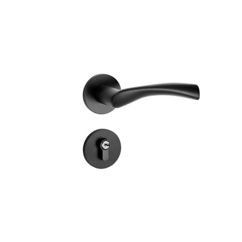 Space Aluminium Split Lock Geräuschloses Schlafzimmer-Innentürschloss Schwarzer Aluminiumgriff Holztürschloss(TypeBsplitlock) von JBKJGWYA