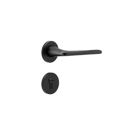 Türschloss schwarz Schlafzimmer Zimmer Holztürschloss magnetisch leise Innentürschloss Craft Space Aluminium Split Lock(SectionE) von JBKJGWYA